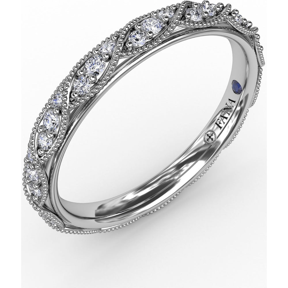 Vintage Inspired Diamond Band with Marquise Stations and Milgrain Details by Fana - 0.37 Carat Total Diamond Weight