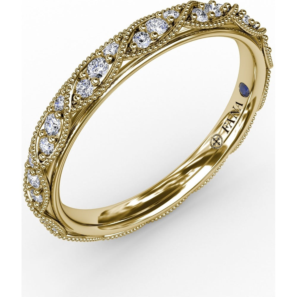 Vintage Inspired Diamond Band with Marquise Stations and Milgrain Details by Fana - 0.37 Carat Total Diamond Weight