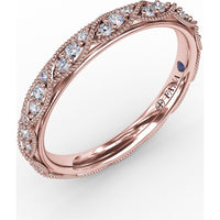 Vintage Inspired Diamond Band with Marquise Stations and Milgrain Details by Fana - 0.37 Carat Total Diamond Weight