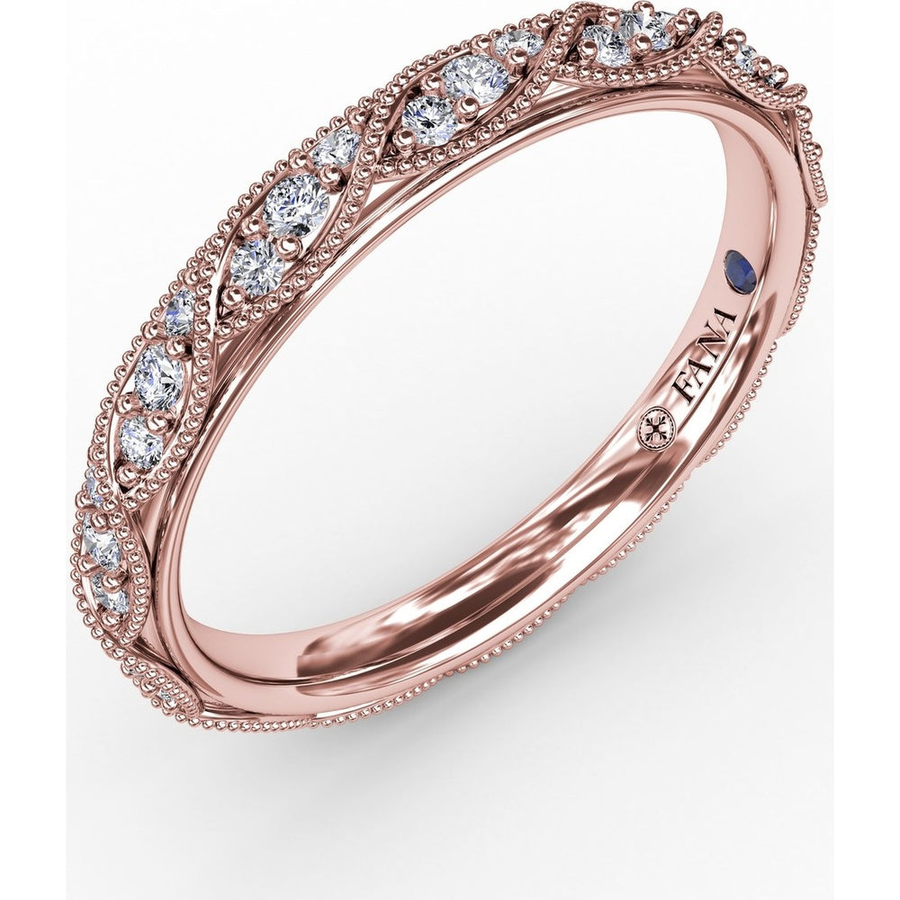 Vintage Inspired Diamond Band with Marquise Stations and Milgrain Details by Fana - 0.37 Carat Total Diamond Weight