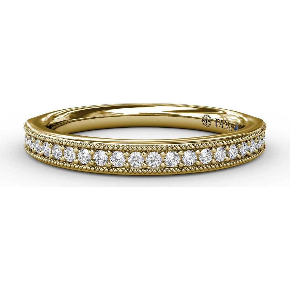 Vintage-Inspired Pavé Diamond Band with Milgrain Details by Fana - 0.20 Carat Total Diamond Weight
