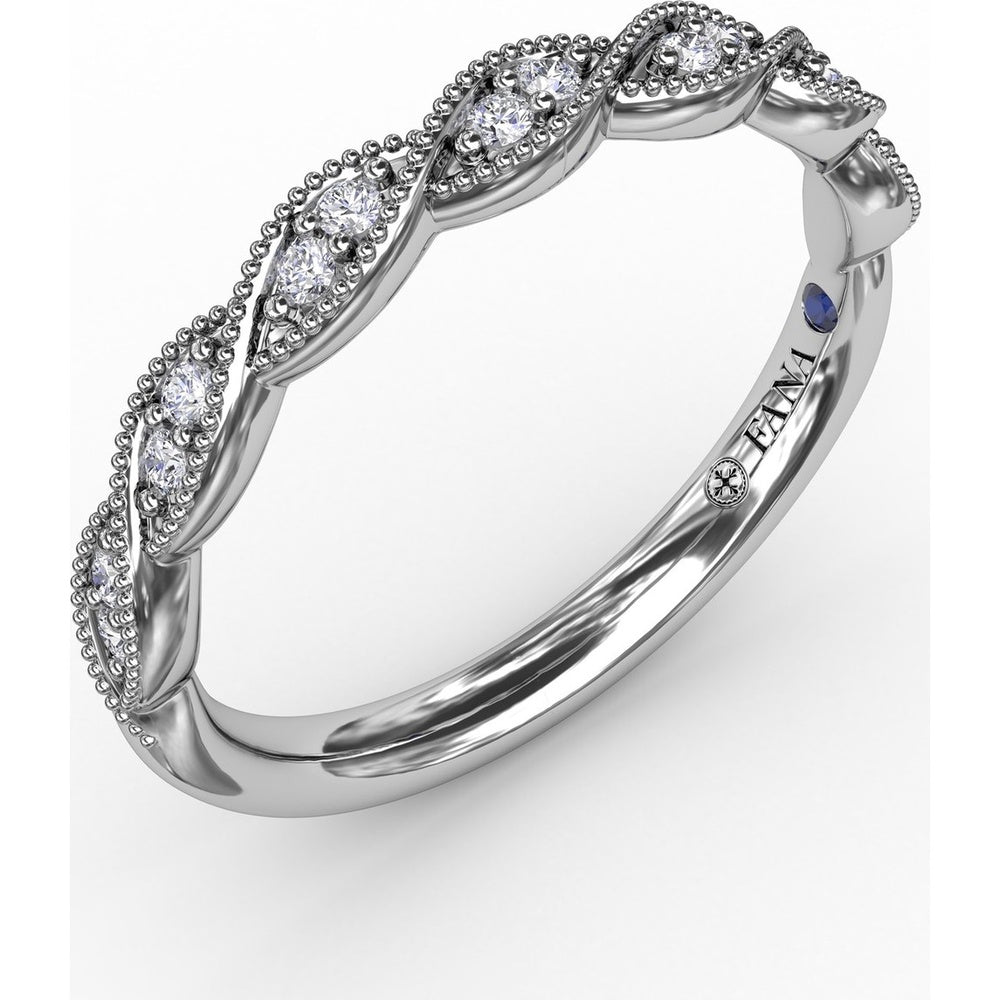 Vintage Scalloped Diamond Band with Round Diamonds in Marquise Stations by Fana - 0.12 Carat Total Diamond Weight