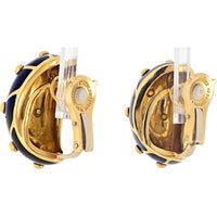 Vintage Tiffany & Co. Schlumberger 18K Yellow Gold and Black Enamel Banana Motif Earrings