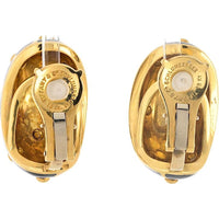 Vintage Tiffany & Co. Schlumberger 18K Yellow Gold and Black Enamel Banana Motif Earrings