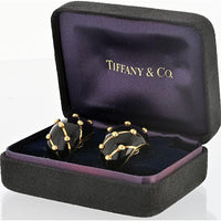 Vintage Tiffany & Co. Schlumberger 18K Yellow Gold and Black Enamel Banana Motif Earrings