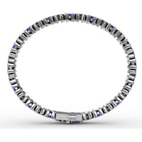 Wave Bracelet with Oval Sapphires and Pavé Diamonds by Fana - 10.28 Carat Total Gemstone Weight