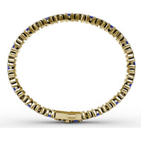Wave Bracelet with Oval Sapphires and Pavé Diamonds by Fana - 10.28 Carat Total Gemstone Weight