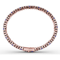 Wave Bracelet with Oval Sapphires and Pavé Diamonds by Fana - 10.28 Carat Total Gemstone Weight