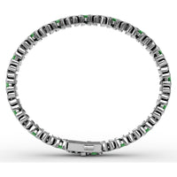 Wave Link Bracelet with Bezel Set Pear Emeralds and Pavé Diamonds by Fana - 8.04 Carat Total Gemstone Weight