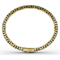 Wave Link Bracelet with Bezel Set Pear Emeralds and Pavé Diamonds by Fana - 8.04 Carat Total Gemstone Weight