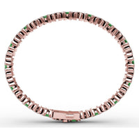 Wave Link Bracelet with Bezel Set Pear Emeralds and Pavé Diamonds by Fana - 8.04 Carat Total Gemstone Weight