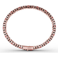 Wave Link Bracelet with Oval Rubies and Pavé Diamonds by Fana - 10.28 Carat Total Gemstone Weight
