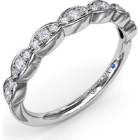 Wavy Bezel Set Diamond Band with Pavé Round Diamonds by Fana - 0.19 Carat Total Diamond Weight