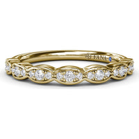 Wavy Bezel Set Diamond Band with Pavé Round Diamonds by Fana - 0.19 Carat Total Diamond Weight