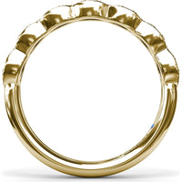 Wavy Bezel Set Diamond Band with Pavé Round Diamonds by Fana - 0.19 Carat Total Diamond Weight