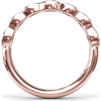 Wavy Bezel Set Diamond Band with Pavé Round Diamonds by Fana - 0.19 Carat Total Diamond Weight