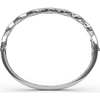 Wavy Openwork Bangle with Bezel Set Round Emeralds and Pavé Diamonds by Fana - 1.91 Carat Total Gemstone Weight