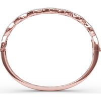 Wavy Openwork Bangle with Bezel Set Round Emeralds and Pavé Diamonds by Fana - 1.91 Carat Total Gemstone Weight