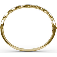Wavy Openwork Bangle with Round Blue Sapphires and Pavé Diamonds by Fana - 2.23 Carat Total Gemstone Weight