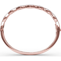 Wavy Openwork Bangle with Round Blue Sapphires and Pavé Diamonds by Fana - 2.23 Carat Total Gemstone Weight