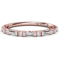 Wedding Band with Alternating Round and Baguette Diamonds by Fana - 0.34 Carat Total Diamond Weight