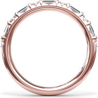 Wedding Band with Alternating Round and Baguette Diamonds by Fana - 0.34 Carat Total Diamond Weight