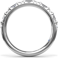 Wedding Band with Alternating Round and Baguette Diamonds by Fana - 0.34 Carat Total Diamond Weight