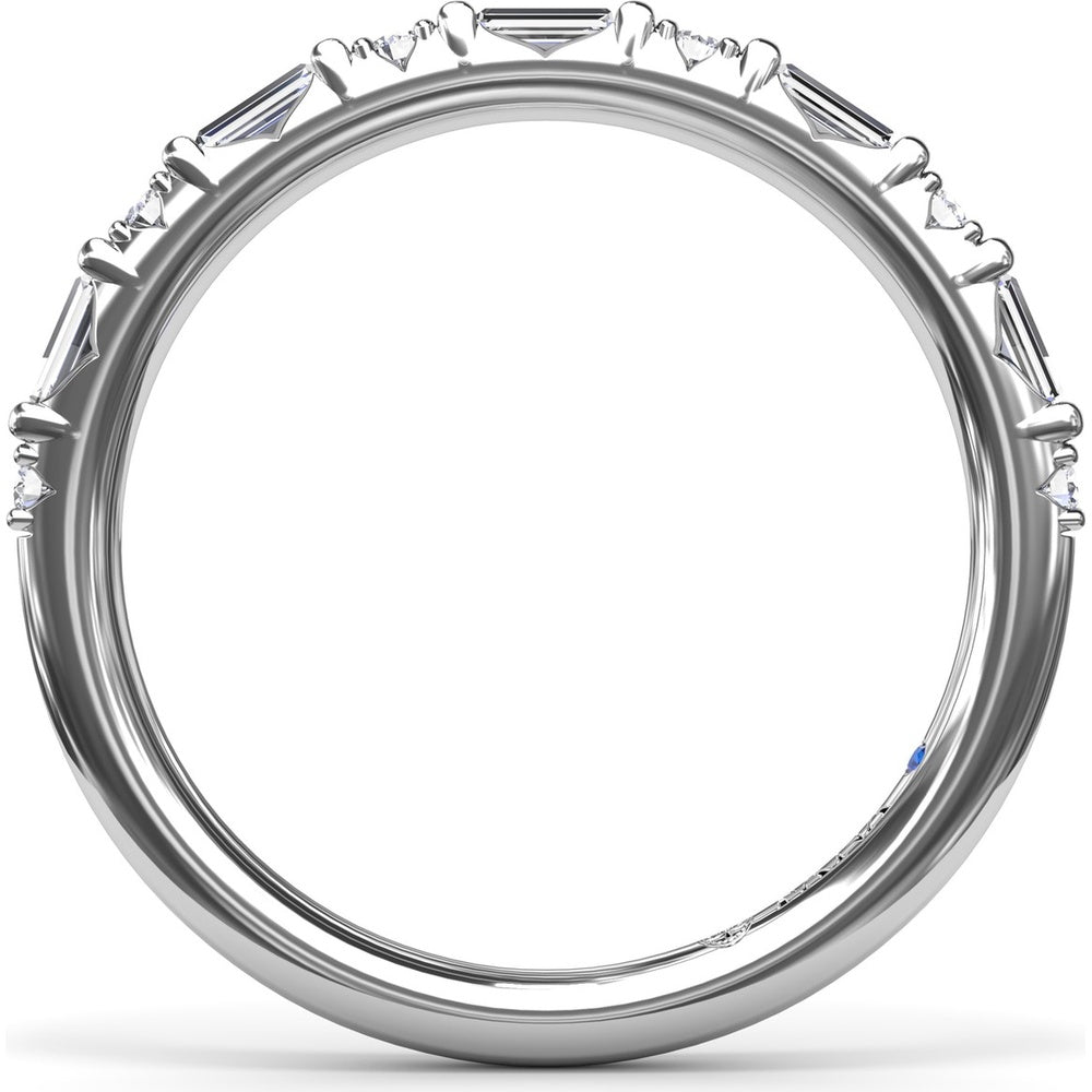Wedding Band with Alternating Round and Baguette Diamonds by Fana - 0.34 Carat Total Diamond Weight