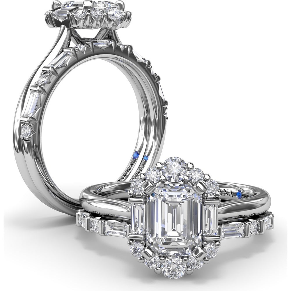 Wedding Band with Alternating Round and Baguette Diamonds by Fana - 0.34 Carat Total Diamond Weight