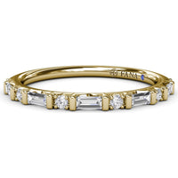Wedding Band with Alternating Round and Baguette Diamonds by Fana - 0.34 Carat Total Diamond Weight