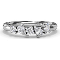 Wedding Band with Alternating Round and Pear Diamonds by Fana - 0.35 Carat Total Diamond Weight