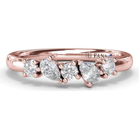 Wedding Band with Alternating Round and Pear Diamonds by Fana - 0.35 Carat Total Diamond Weight