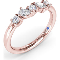 Wedding Band with Alternating Round and Pear Diamonds by Fana - 0.35 Carat Total Diamond Weight