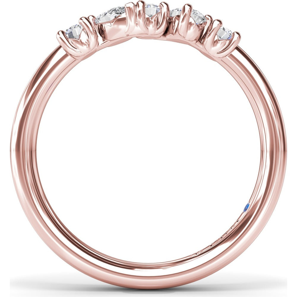 Wedding Band with Alternating Round and Pear Diamonds by Fana - 0.35 Carat Total Diamond Weight