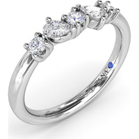 Wedding Band with Alternating Round and Pear Diamonds by Fana - 0.35 Carat Total Diamond Weight
