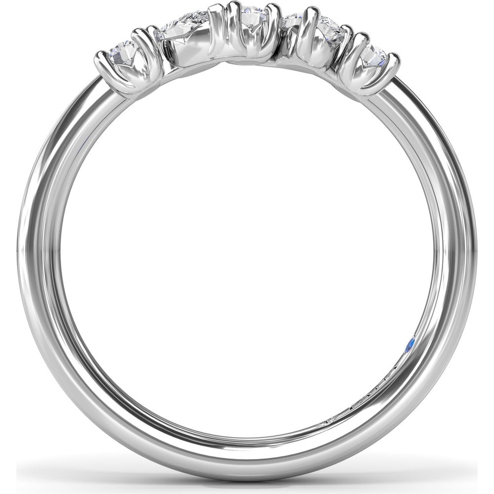 Wedding Band with Alternating Round and Pear Diamonds by Fana - 0.35 Carat Total Diamond Weight