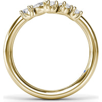 Wedding Band with Alternating Round and Pear Diamonds by Fana - 0.35 Carat Total Diamond Weight