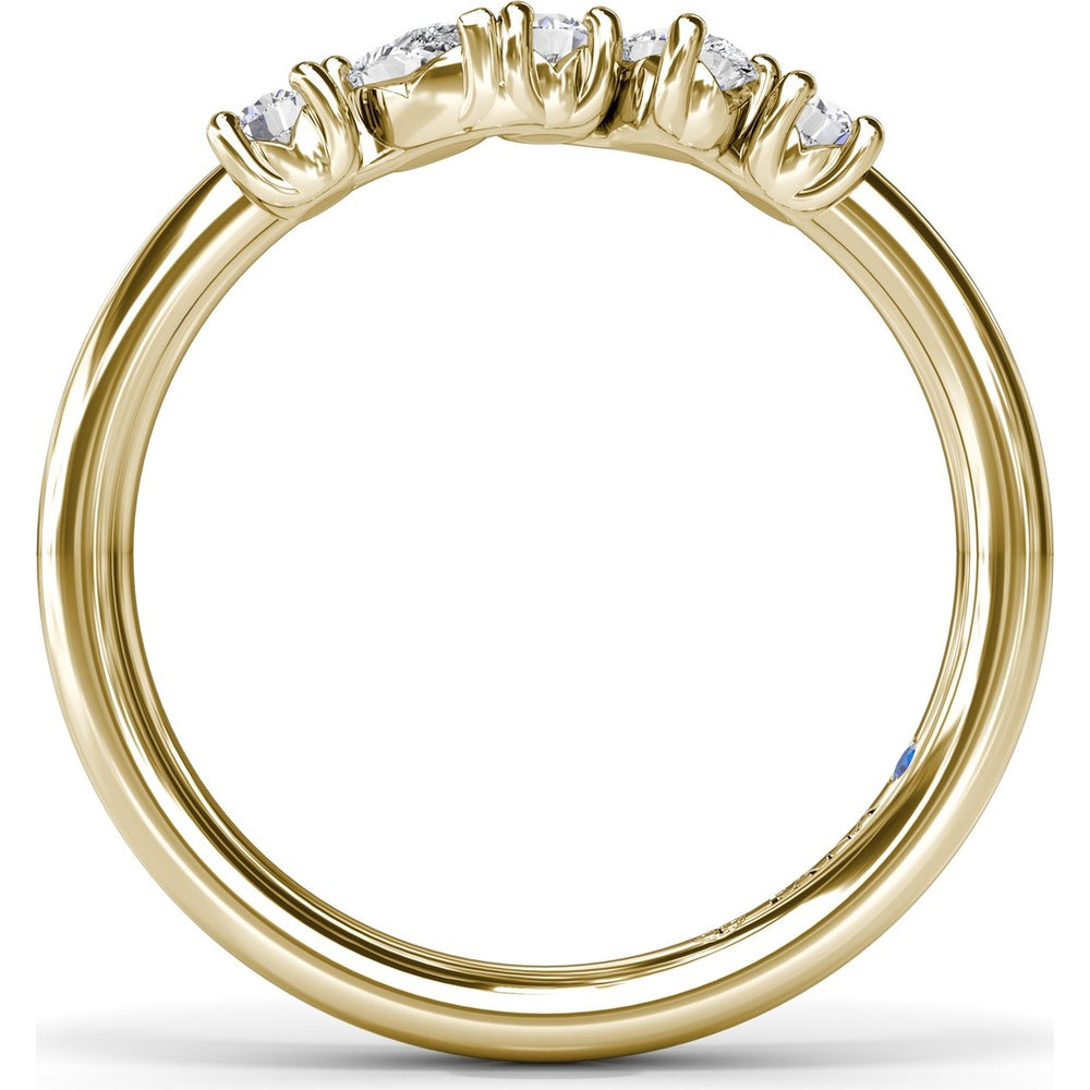 Wedding Band with Alternating Round and Pear Diamonds by Fana - 0.35 Carat Total Diamond Weight