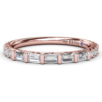 Wedding Band with Bar Set Baguette Diamonds by Fana - 0.48 Carat Total Diamond Weight