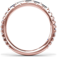 Wedding Band with Bar Set Baguette Diamonds by Fana - 0.48 Carat Total Diamond Weight