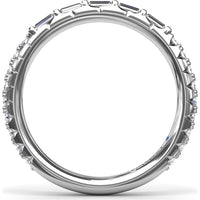 Wedding Band with Bar Set Baguette Diamonds by Fana - 0.48 Carat Total Diamond Weight