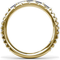 Wedding Band with Bar Set Baguette Diamonds by Fana - 0.48 Carat Total Diamond Weight