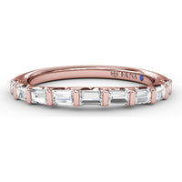 Wedding Band with Bar Set Emerald Cut Diamonds by Fana - 0.46 Carat Total Diamond Weight