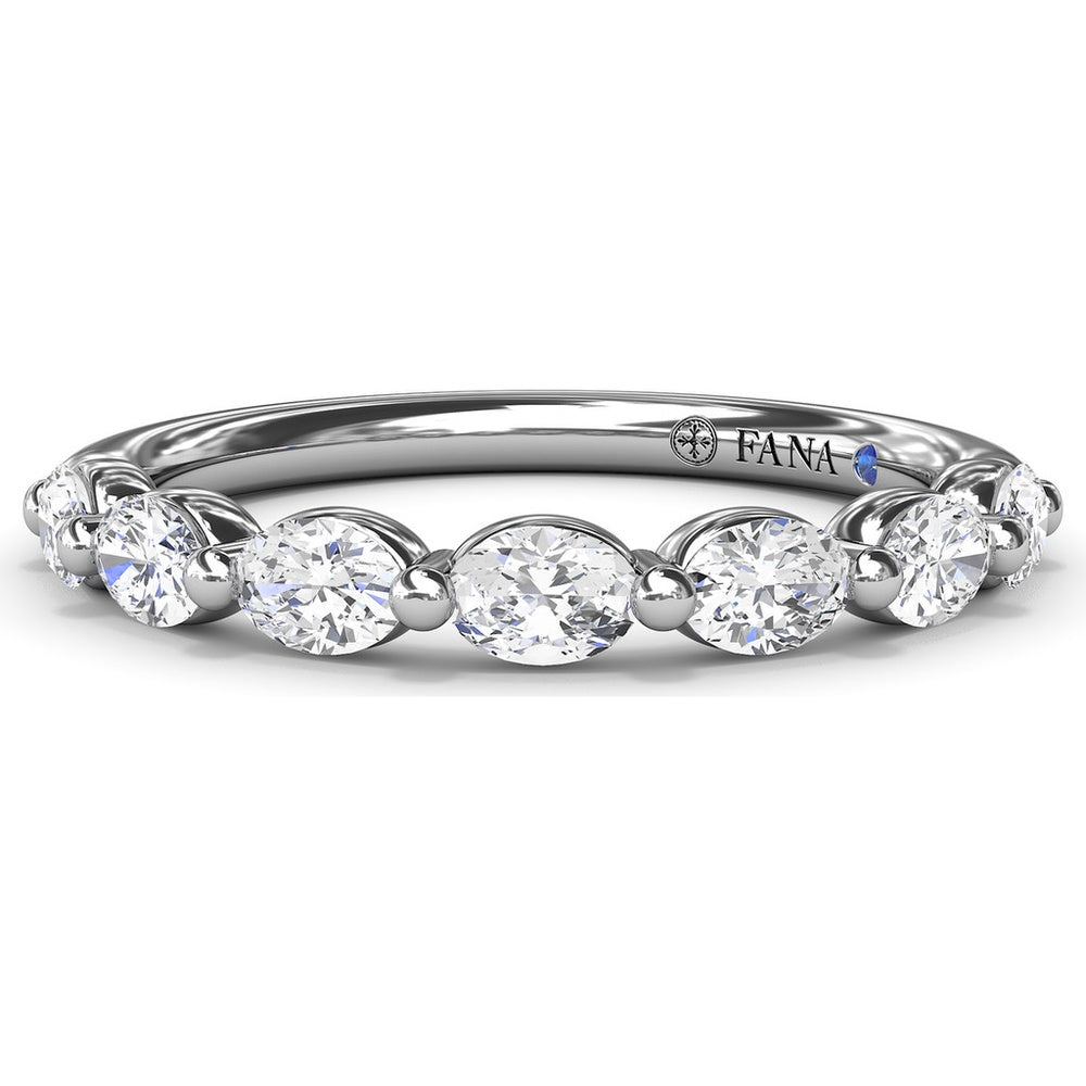 Wedding Band with East-West Shared-Prong Oval Diamonds by Fana - 1.08 Carat Total Diamond Weight