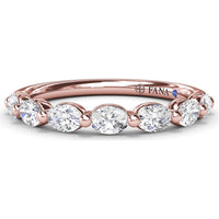 Wedding Band with East-West Shared-Prong Oval Diamonds by Fana - 1.08 Carat Total Diamond Weight