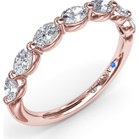 Wedding Band with East-West Shared-Prong Oval Diamonds by Fana - 1.08 Carat Total Diamond Weight