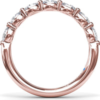 Wedding Band with East-West Shared-Prong Oval Diamonds by Fana - 1.08 Carat Total Diamond Weight