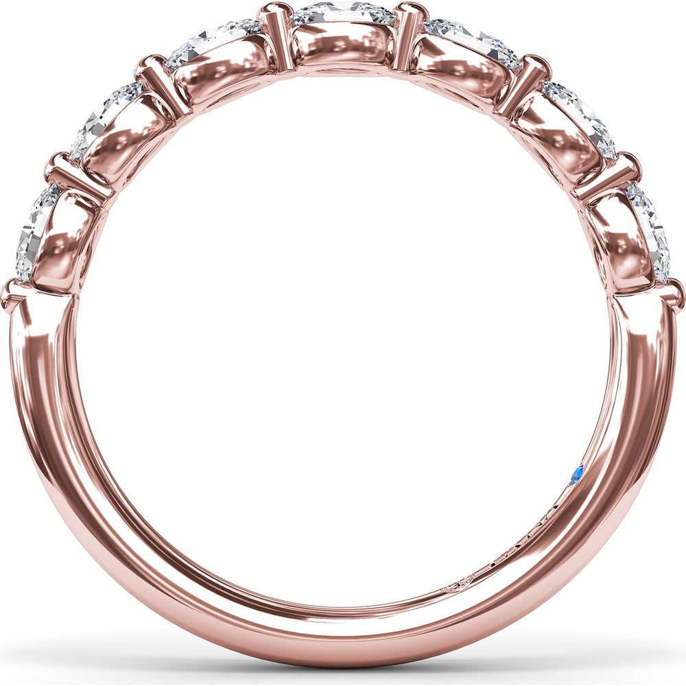 Wedding Band with East-West Shared-Prong Oval Diamonds by Fana - 1.08 Carat Total Diamond Weight