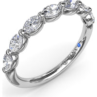 Wedding Band with East-West Shared-Prong Oval Diamonds by Fana - 1.08 Carat Total Diamond Weight