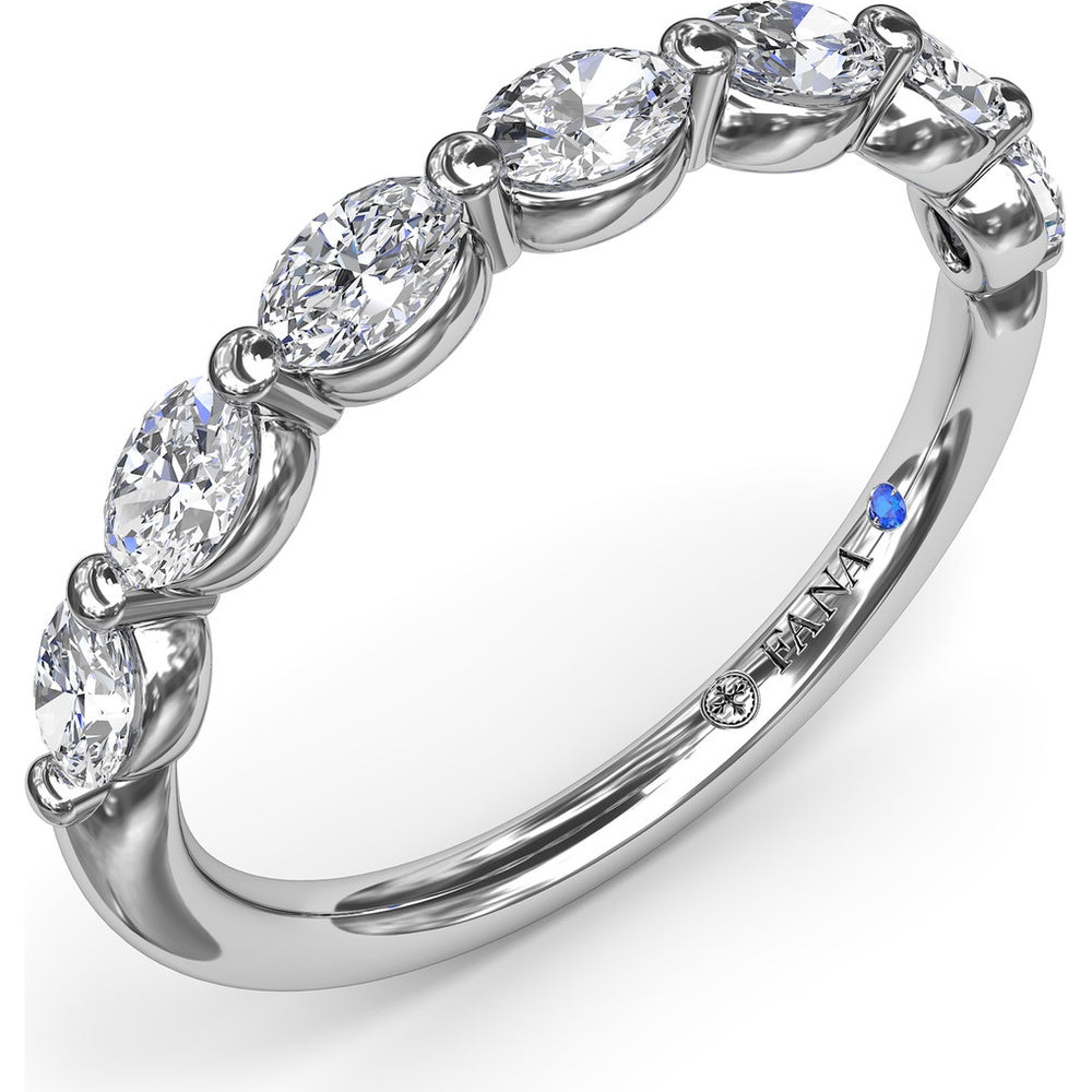 Wedding Band with East-West Shared-Prong Oval Diamonds by Fana - 1.08 Carat Total Diamond Weight